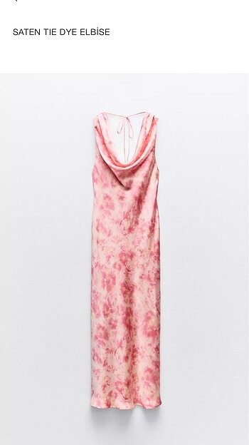 Zara saten pembe elbise