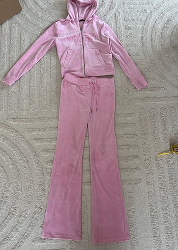 Pembe kadife Kadın Eşofman altı - Görsel 2