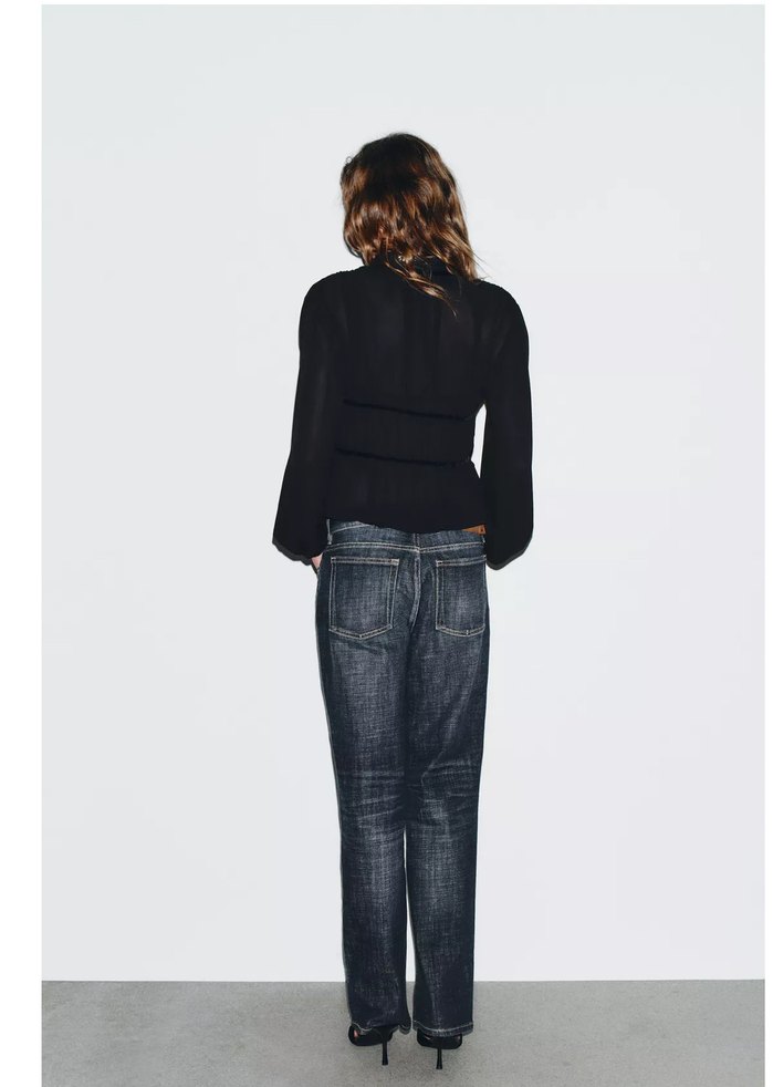 Kemer Detaylı Siyah  Mini Ceket - Görsel 3