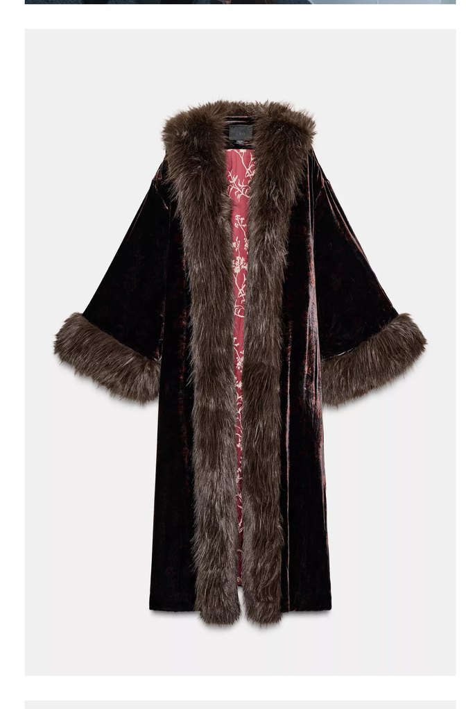 Kahverengi Uzun Kadın Suni Kürk Kaban - Görsel 4