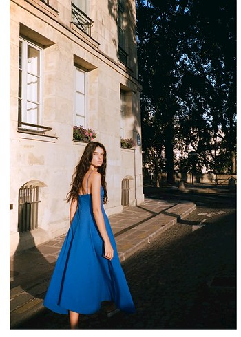 Mavi i Uzun Pamuk Elbise - Görsel 2