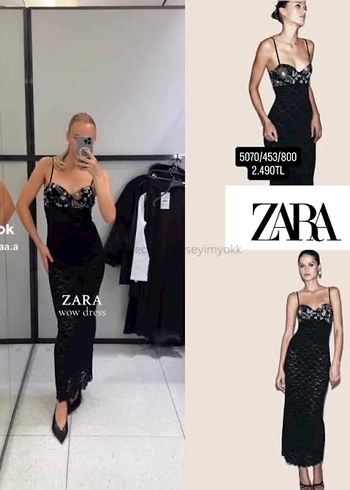 Dantel Detaylı Siyah Uzun Elbise - Görsel 3