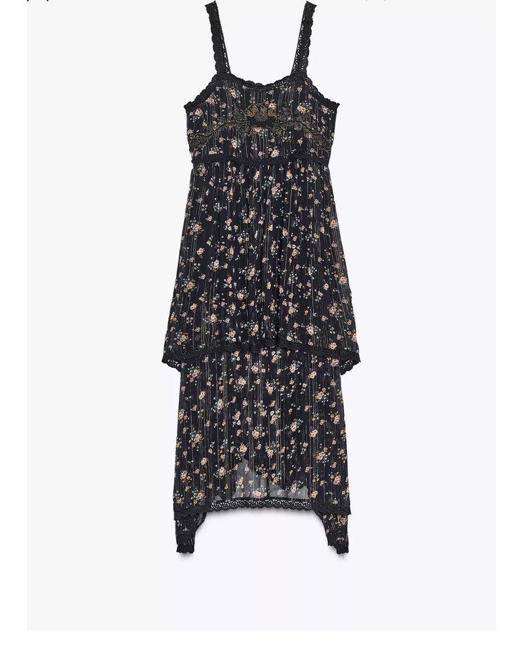 Siyah Dantel Detaylı Uzun Bohem Elbise - Görsel 3