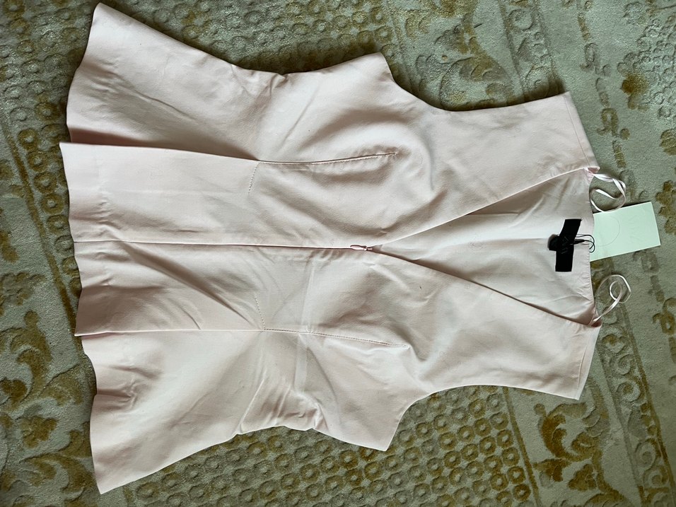 Pembe V Yakalı Kolsuz Kadın Bluz - Görsel 3