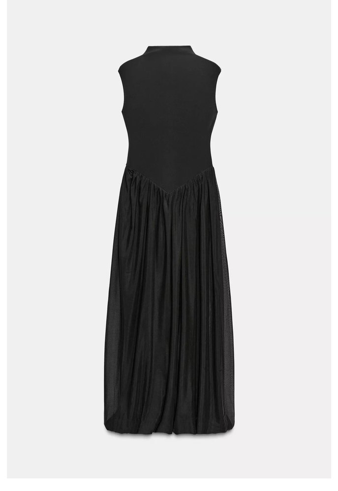 Zara Siyah Drapeli Uzun Elbise - Görsel 4