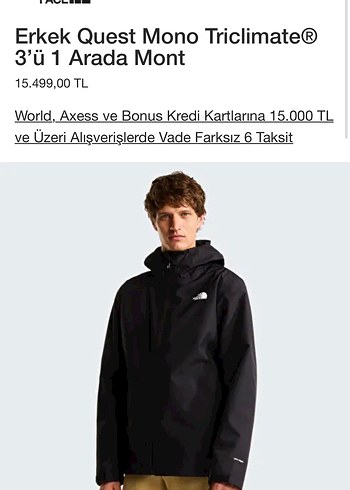 North Face The North Face Siyah Kapusonlu Erkek Ceket
