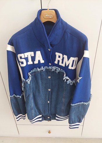 Düğmeli Mavi Kadın Denim Ceket