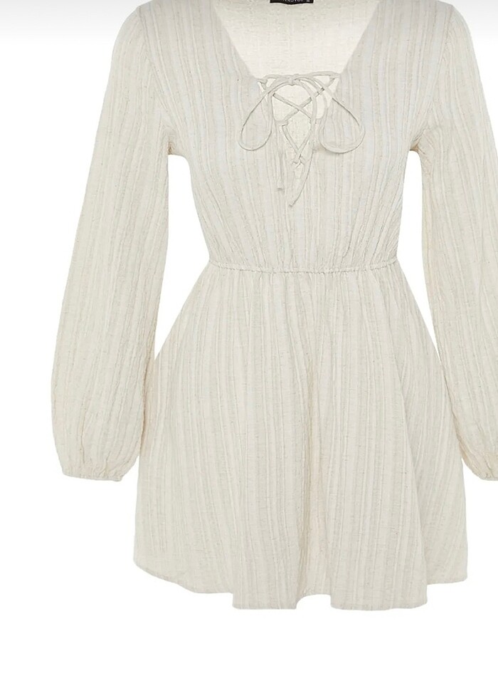 Keten karışım elbise - Görsel 4