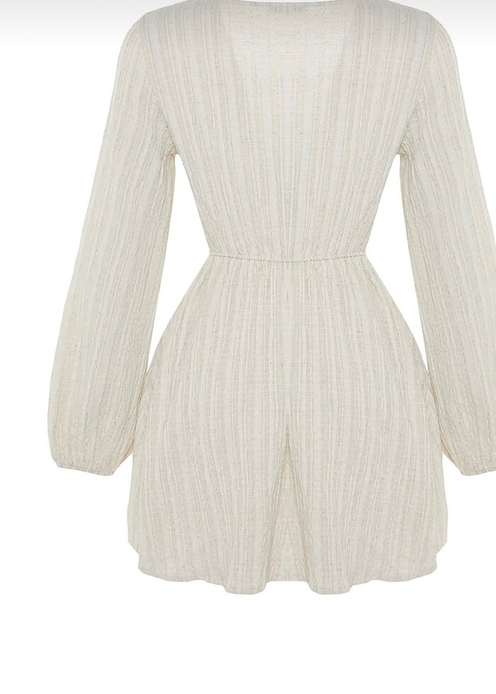 Keten karışım elbise - Görsel 5