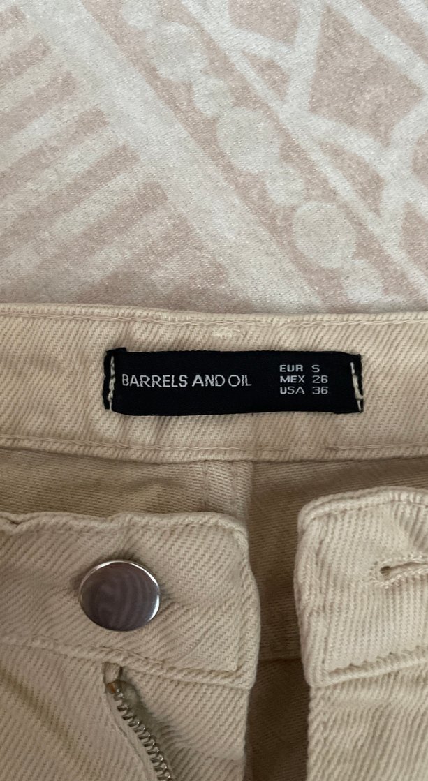 Bej Pamuklu Mini Rahat Kesim Şort - Görsel 2