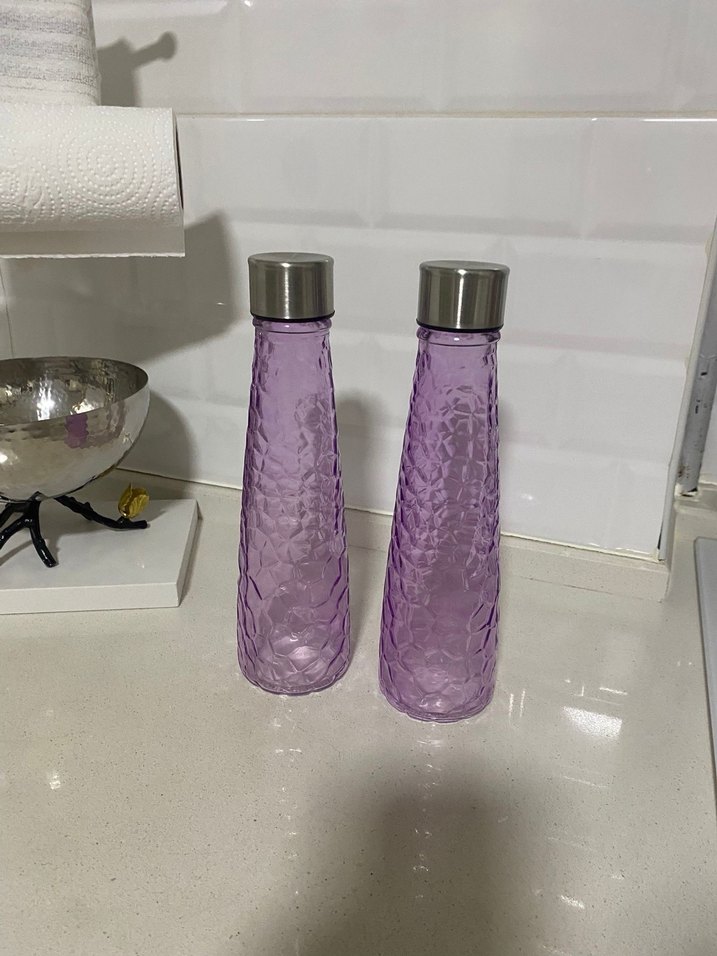 Mor cam şişe - Görsel 3