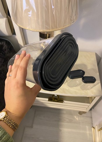 Beşli Gri Kapaklı Beyaz Saklama Kabı Seti - Görsel 4