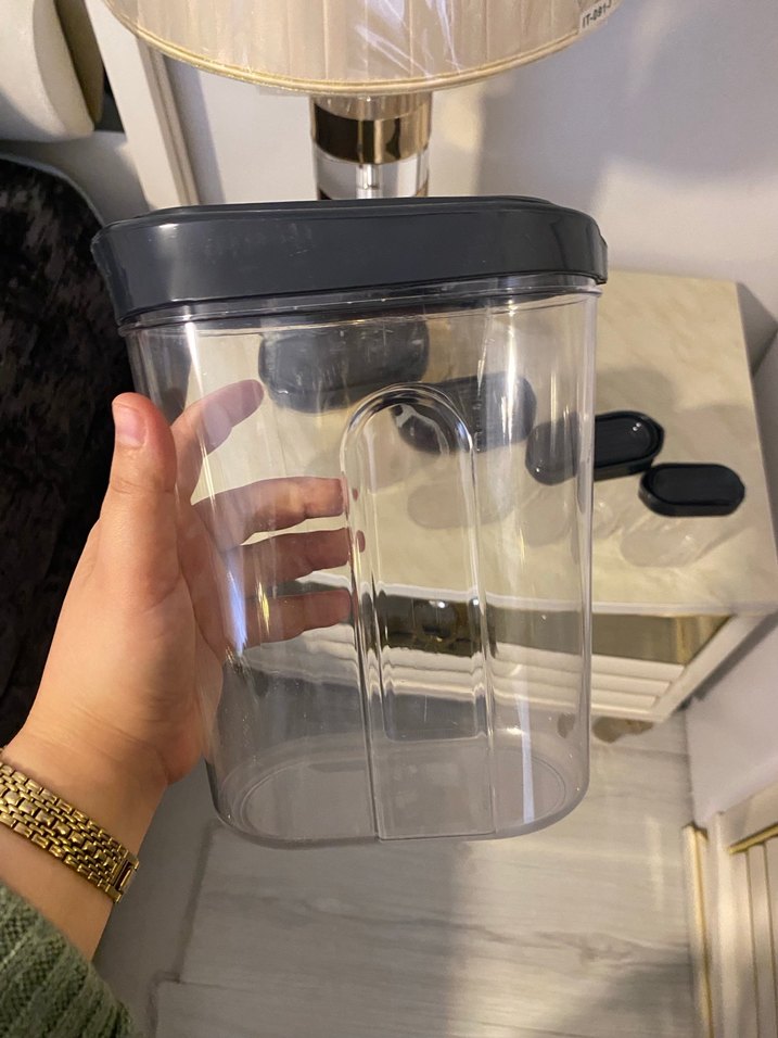 Beşli Gri Kapaklı Beyaz Saklama Kabı Seti - Görsel 3