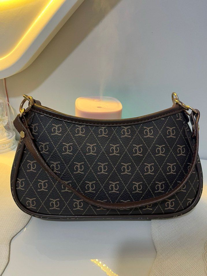 Kahverengi Desenli Deri Kadın Çanta - Görsel 2