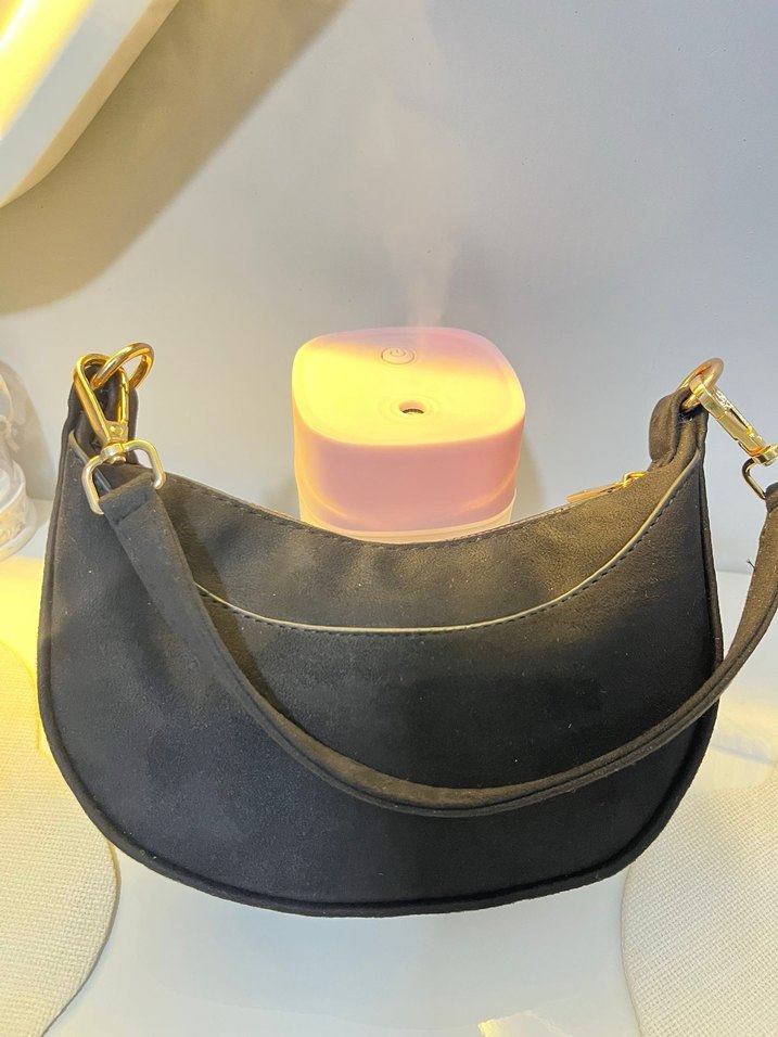 Siyah Süet Omuz Çantası - Görsel 2