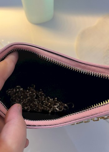 Pembe Zincir Detaylı Deri Kadın Çanta - Görsel 3