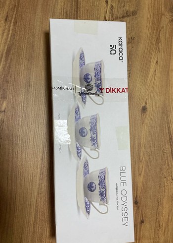 Mavi Desenli 6'lı Kahve Fincanı Seti - Görsel 3