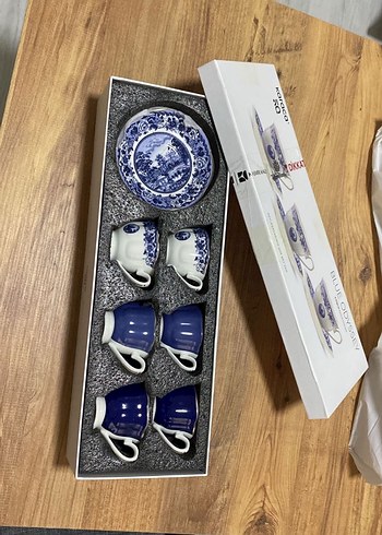 Mavi Desenli 6'lı Kahve Fincanı Seti - Görsel 2