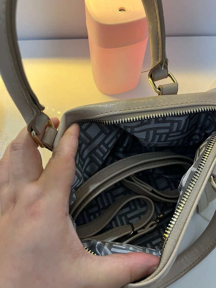 Bej Deri Kadın Çanta - Görsel 3