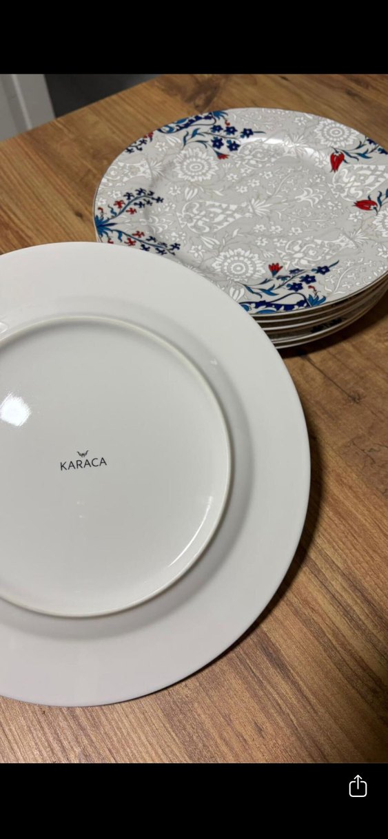 Gri ve Beyaz Desenli Tatlı Tabağı Seti - Görsel 2