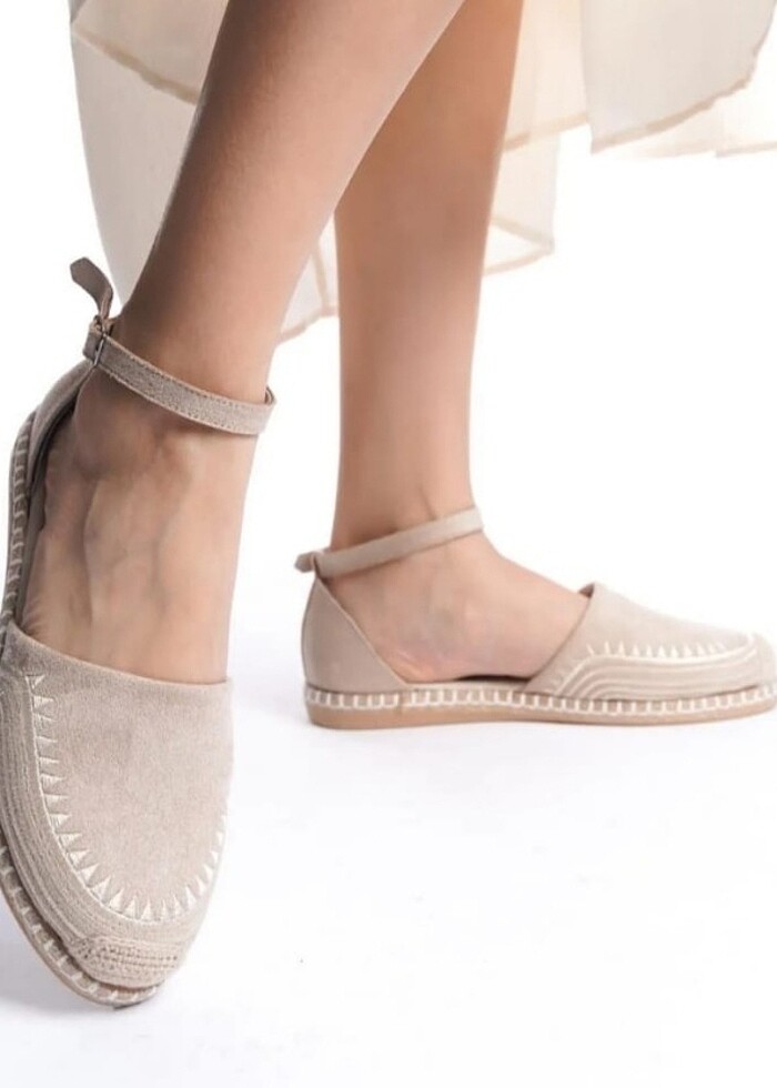 Nakışlı Hasır Taban Espadril Ayakkabı  - Görsel 2