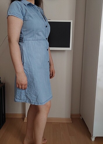m Beden mavi Renk Mavi mini kot elbise