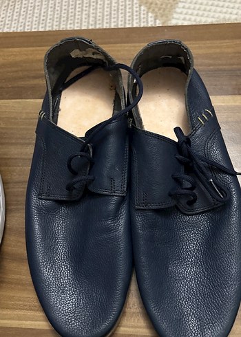 deri 40 numara lacivert erkek ayakkabısı hiç giyilmedi - Görsel 2