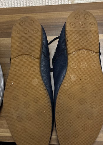 deri 40 numara lacivert erkek ayakkabısı hiç giyilmedi - Görsel 3