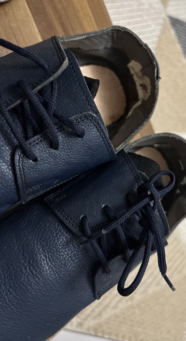 deri 40 numara lacivert erkek ayakkabısı hiç giyilmedi - Görsel 4