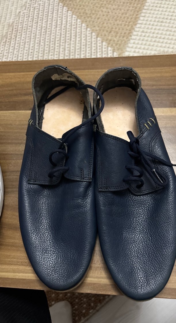 deri 40 numara lacivert erkek ayakkabısı hiç giyilmedi - Görsel 2