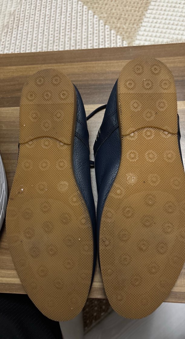 deri 40 numara lacivert erkek ayakkabısı hiç giyilmedi - Görsel 3