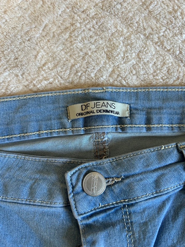 Mavi Rahat Kesim Mini Kot Şort - Görsel 3