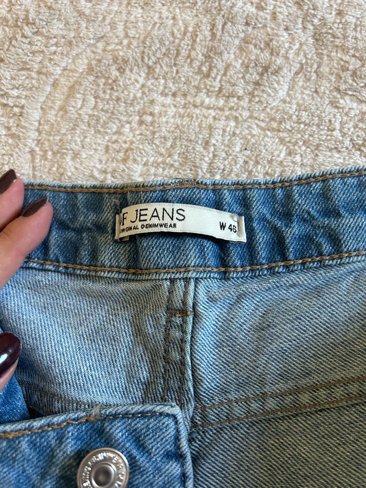 Düğmeli Mavi Kadın Denim Şort - Görsel 3