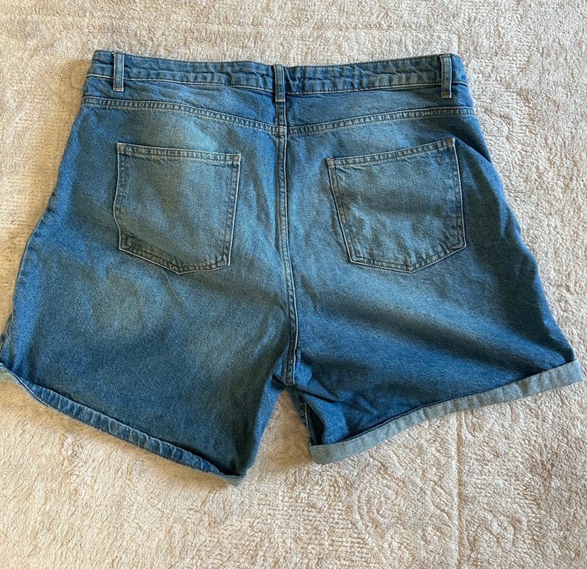 Düğmeli Mavi Kadın Denim Şort - Görsel 2