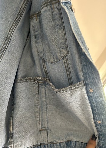 Kadın Mavi Düğmeli Denim Ceket - Görsel 5