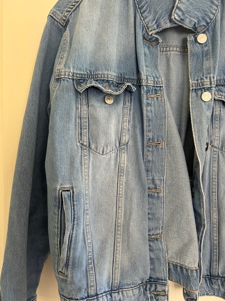 Kadın Mavi Düğmeli Denim Ceket - Görsel 2