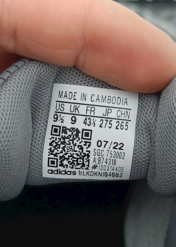 Adidas Gri Erkek Spor Ayakkabı Velcro - Görsel 5