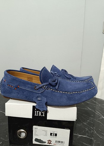 Mavi Süet Erkek Loafer Ayakkabı - Görsel 5