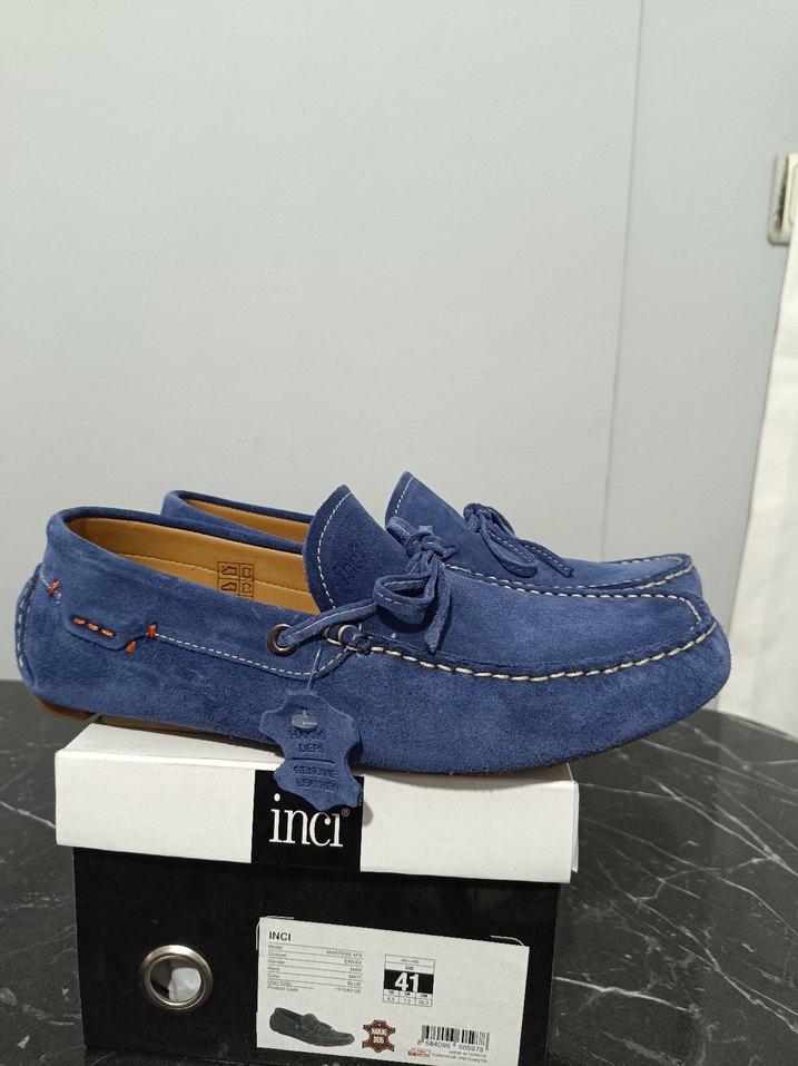 Mavi Süet Erkek Loafer Ayakkabı - Görsel 5