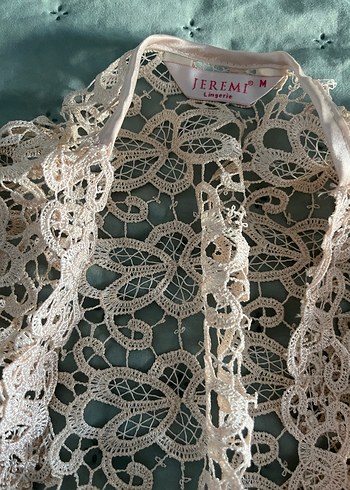 Bej Nakışlı Uzun Bohem Kadın Sabahlık - Görsel 2