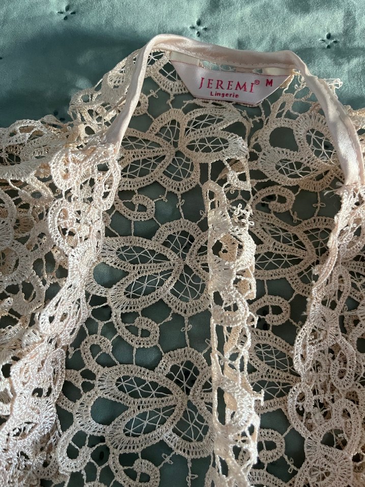 Bej Nakışlı Uzun Bohem Kadın Sabahlık - Görsel 2