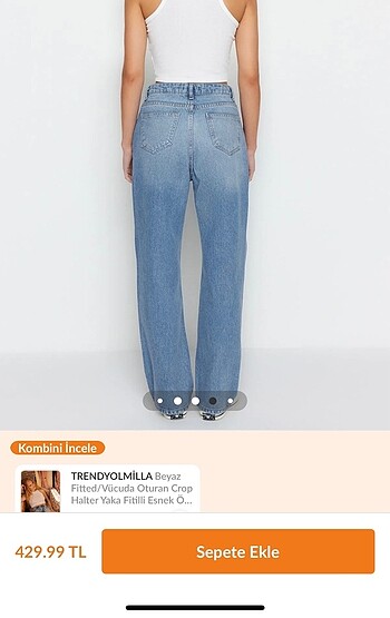 38 Beden mavi Renk Trendyolmilla jean