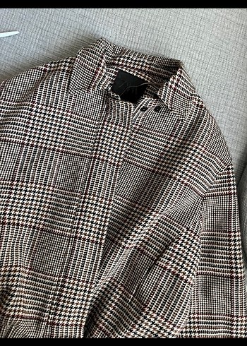 Zara Ekose Kadın Kaban Ceket - Görsel 3