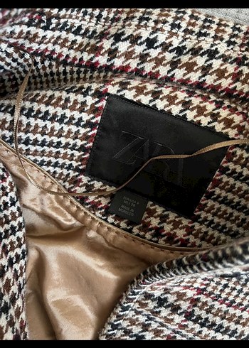 Zara Ekose Kadın Kaban Ceket - Görsel 4