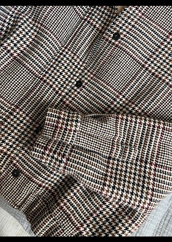 Zara Ekose Kadın Kaban Ceket - Görsel 5