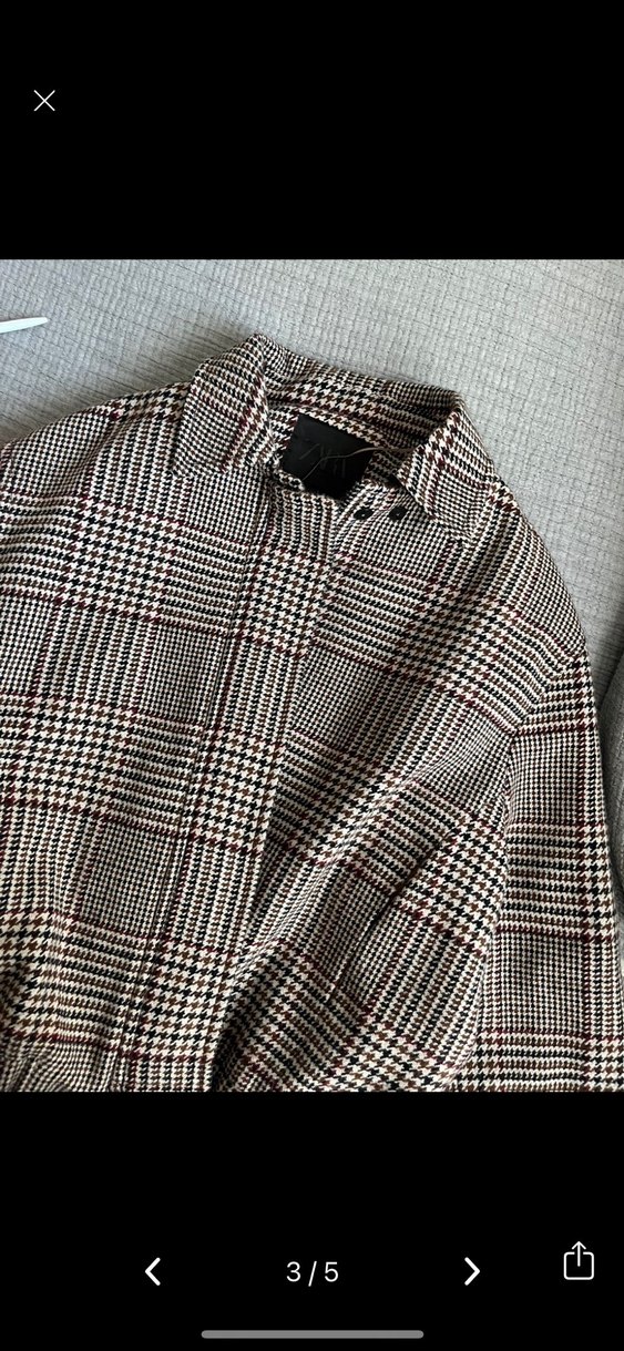 Zara Ekose Kadın Kaban Ceket - Görsel 3