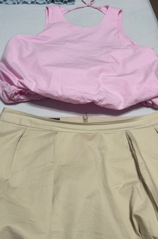 Pileli Loose Fit Mini Etek - Açık Pembe - Görsel 5