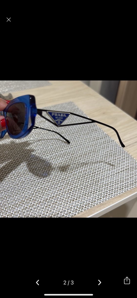 Şeffaf Koyu Mavi Kadın Güneş Gözlüğü - Görsel 2