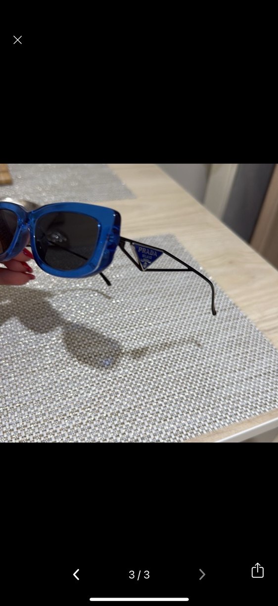 Şeffaf Koyu Mavi Kadın Güneş Gözlüğü - Görsel 3