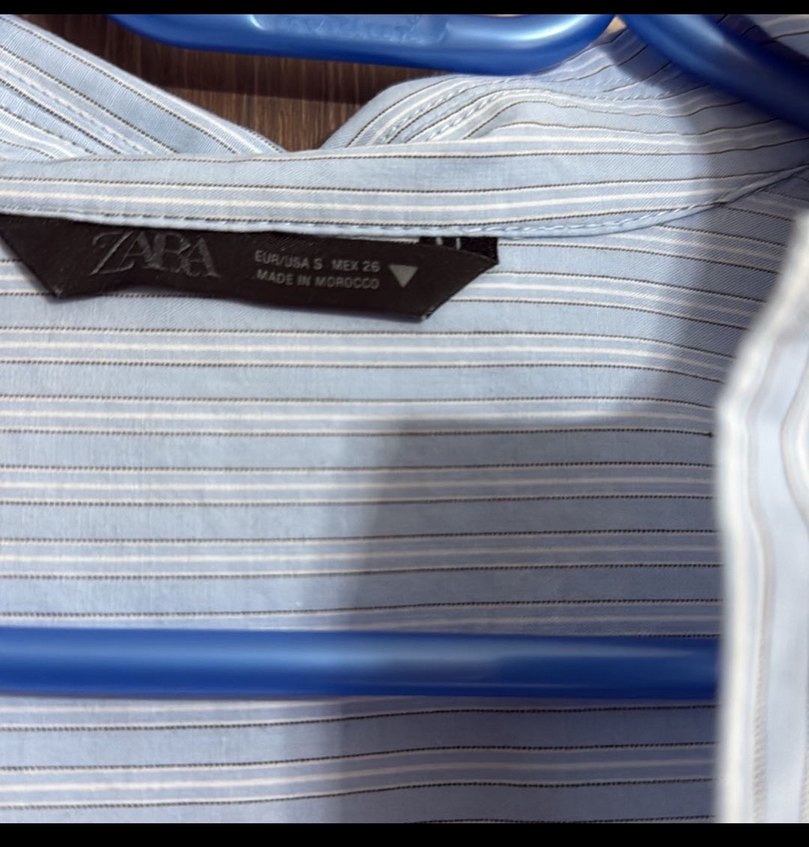 Mavi Pamuklu Düğmeli Kısa Kollu Gömlek - Görsel 2